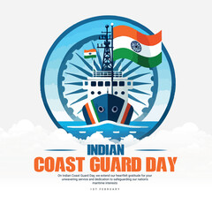 Indian Coast Guard Day with Bhartiya Tatrakshak Divas social media post banner template