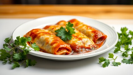 Authentic Mexican Enchiladas with Cilantro - Delicious Plate