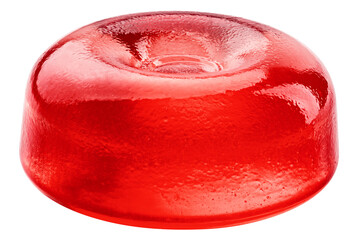 Hard Candy, red fruit caramel, isolated on white background, full depth of field
