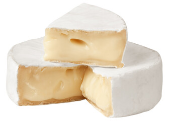 cheese Camembert or Brie, isolated on white background, full depth of field