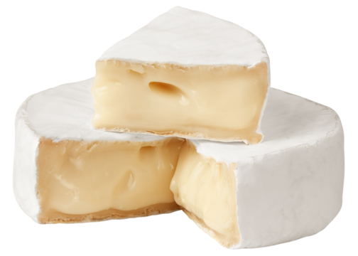 cheese Camembert or Brie, isolated on white background, full depth of field