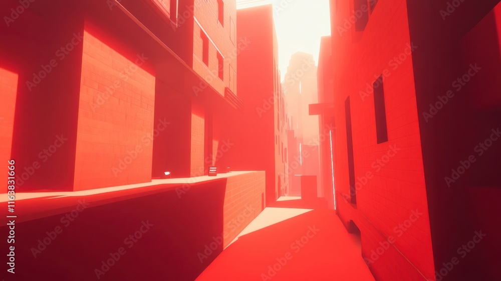 Aufkleber dynamic urban setting with bright textures and angles