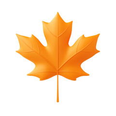 Obraz premium 3D icon of orange maple leaf isolated on transparent background