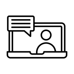 Online Lecture line icon