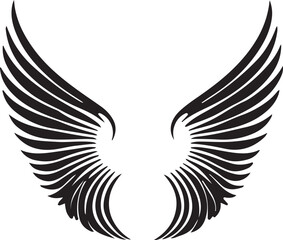 black and white angel wings silhouette design