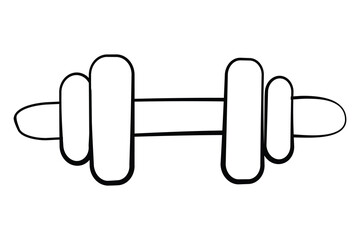 dumbbell, simple vector hand draw sketch
