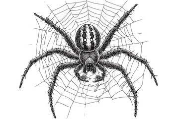 Obraz premium Spider Spinning Intricate Web