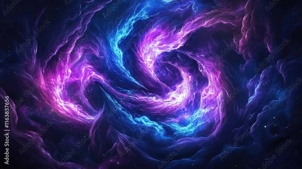 Poster cosmic swirls of colorful nebulae outer space digital art galactic environment expansive viewpoint a