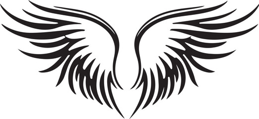 black and white angel wings silhouette design