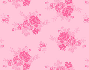 Beautiful floral pattern in vintage folk style. Hand-drawn flowers, leaves, berries on a dark background. Creative botanical backdrop for prints, wallpapers, fabrics