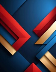 Abstract Geometric Design with Red Blue and Gold