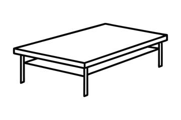 Minimalist line drawing of a coffee table line art design.eps