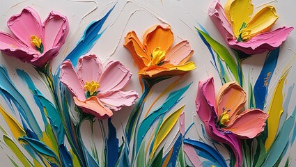 Close-up of Abstract Rough and Multicolored Textures, Featuring Bold, Dynamic Strokes and Intricate Patterns, Creating a Striking Visual Contrast Full of Depth and Artistic Energy