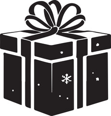 black and white gift box logo type silhouette design