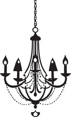 black and white Chandelier logo type silhouette design
