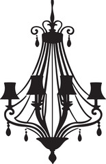 black and white Chandelier logo type silhouette design