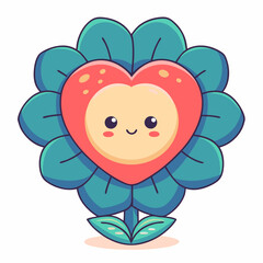 Valentine's heart flower design whimsical art graphic illustration playful environment close-up view love concept