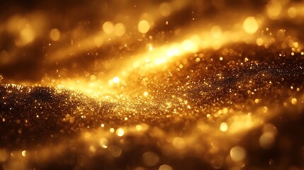 Obraz premium Golden Glitter Background Shimmering Lights Sparkle Texture