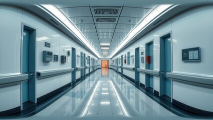Obraz premium High Resolution HDRI Hospital Corridor Panorama - 360° Medical Hallway