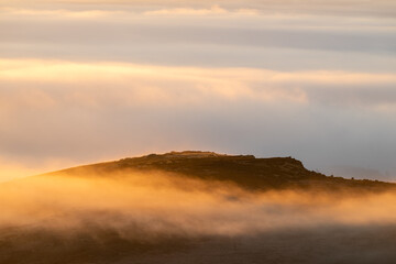 Winter sunrise cloud inversion at The Roaches, Staffordshire.