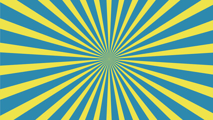 blue and yellow starburst background with geometric rays