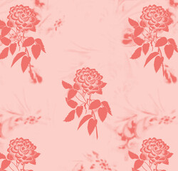 Beautiful floral pattern in vintage folk style. Hand-drawn flowers, leaves, berries on a dark background. Creative botanical backdrop for prints, wallpapers, fabrics