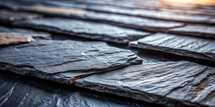 Textura de piedra de pizarra negra con alto nivel de detalle, ideal para fondos, dise&ntilde;o de interiores, y elementos naturales, mostrando la belleza y singularidad de la superficie mineral