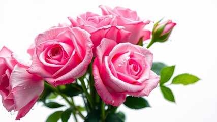 Pink Rose Bouquet in Rain - Artistic Photography