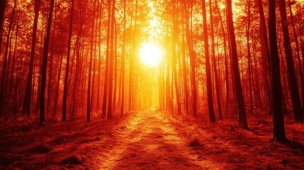 Warm Forest Light in High Contrast 3D Style