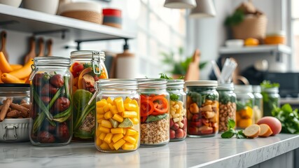 Stocked Kitchen Counter, Food Jars, Pantry, Healthy Eating, Home Cooking