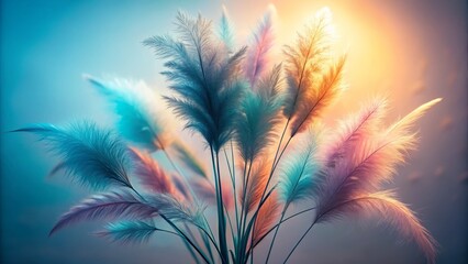 Fototapeta premium Abstract vibrant silhouette with delicate forms in light and shadow for creative design projects
