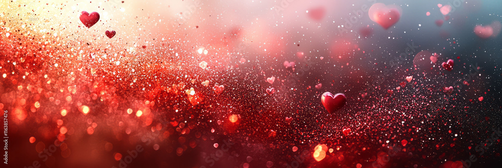 Poster a gradient backdrop blending soft pink and white with a faint scattering of tiny hearts,