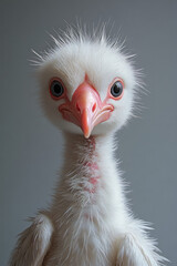 Fototapeta premium A quirky albatross chick with fluffy feathers and an exaggerated open beak,