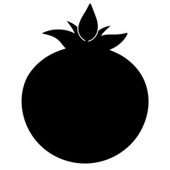 Minimalist Pomegranate Silhouette Vector Design