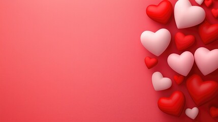 Celebrating love with colorful hearts romantic background graphic design whimsical style creative perspective