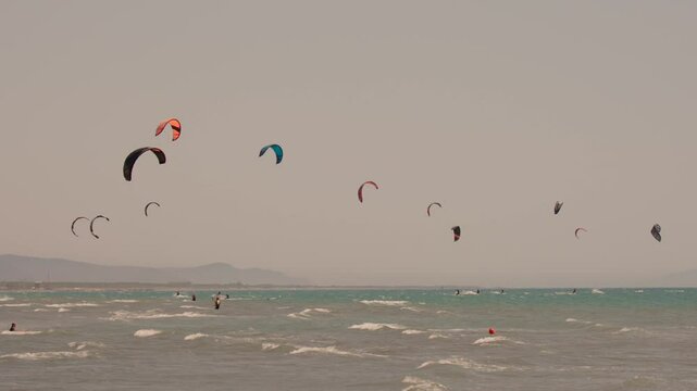 Kitesurfing in Italy on the Tyrrhenian Sea