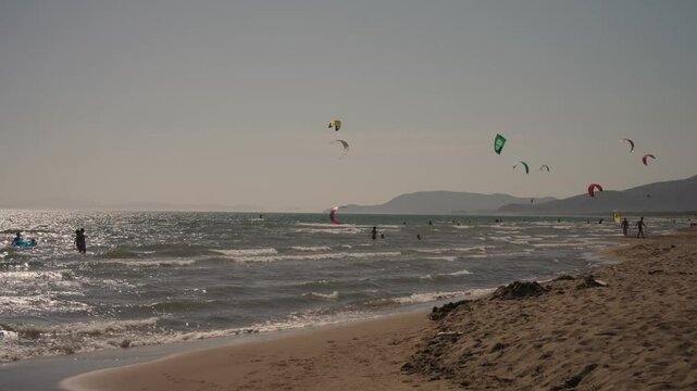 Kitesurfing in Italy on the Tyrrhenian Sea