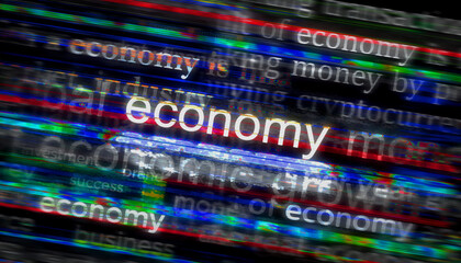 Economy and finance headline titles media 3d illustration