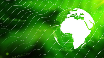 Green Environment Ecology With Earth Globe