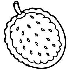 Minimalist Soursop Line Art Vector Design