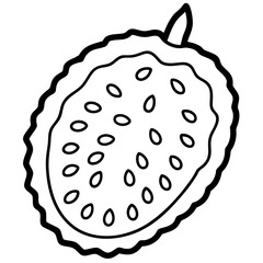 Minimalist Soursop Line Art Vector Design