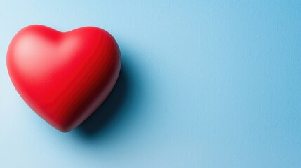 Celebrating love with a red heart symbol on blue background digital art minimalist style