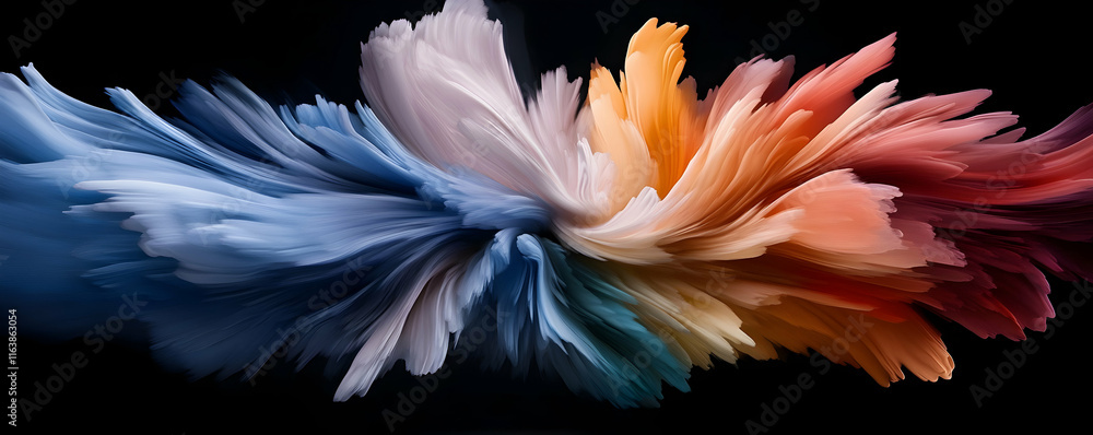 Poster abstract colorful swirls, a dynamic burst of hues expands beautifully across the canvas, creating a 