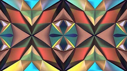 Geometric Abstract Pattern: A captivating and intricate pattern composed of geometric shapes in a vibrant color palette, creating a visually stimulating and modern aesthetic.  