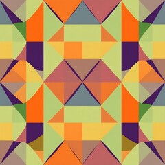 Fototapeta premium Geometric Harmony: Abstract Seamless Pattern of Interlocking Triangles in Earthy Tones