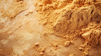 Close-up of a pile of light brown powder.