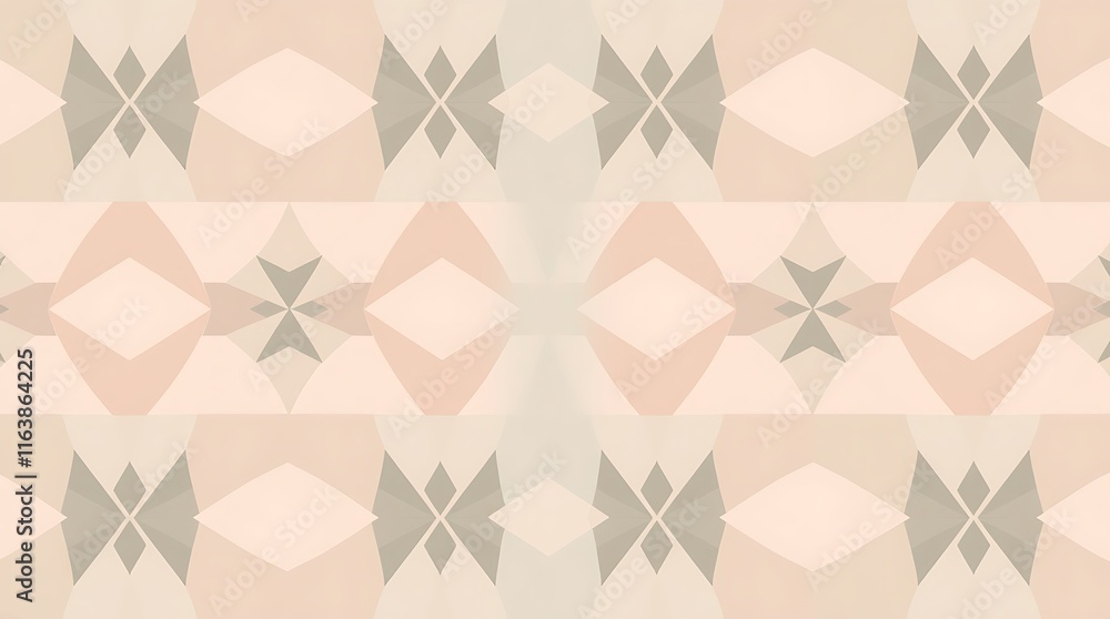 Poster abstract geometric pattern: a soft and calming abstract geometric pattern in muted shades of pink an