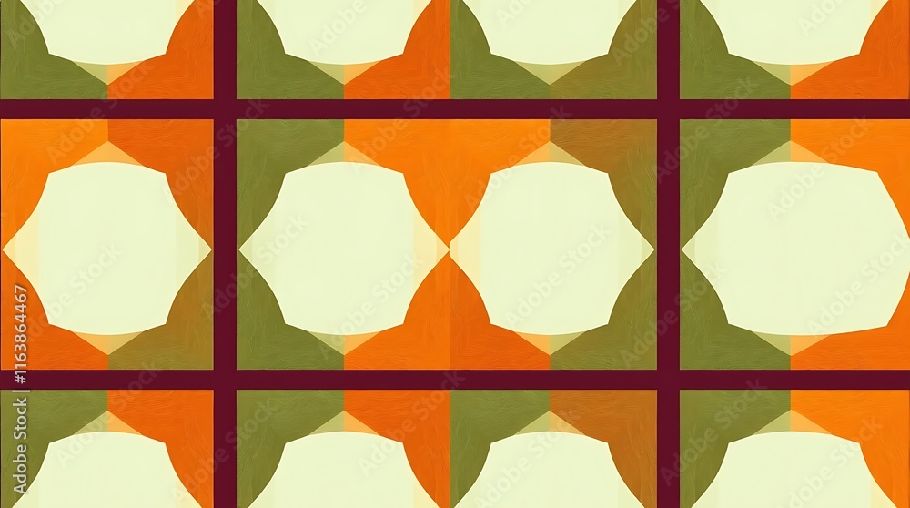 Aufkleber geometric abstract pattern: a seamless, repeating pattern of colorful geometric shapes in a retro st