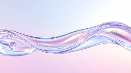 Fluid Serenity, Pastel Wave with Bubbles Flows Gracefully