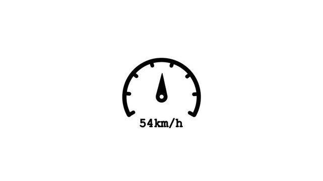 simple speed miter icon animation. Digital symbols at the speed meter. Car speedometer and counter - Speed concept.